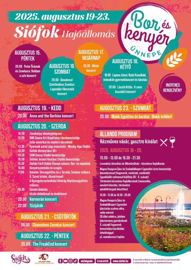 bor és kenyér siófok hajóállomás