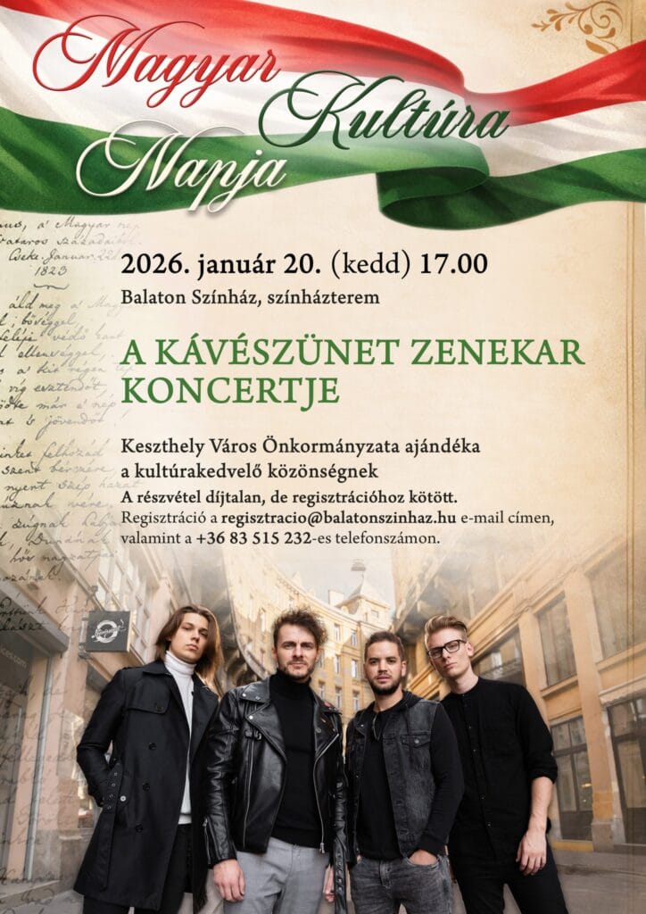 A Kávészünet Zenekar koncertje A Magyar Kultúra Napja alkalmából - Keszthely