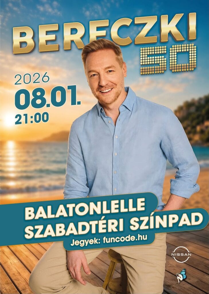 Bereczki Zoltán koncertje Balatonlellén, 2026. augusztus 1-jén.