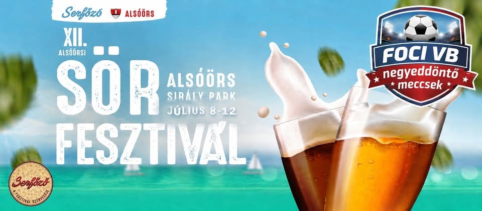XII. Alsóörsi Sörfesztivál plakátja az Alsóörs Sirály parkban