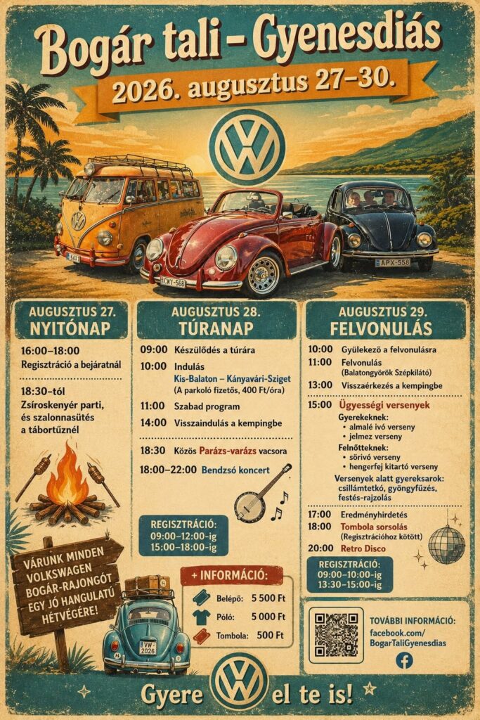 VW Bogaras Balatoni Nyárbúcsúztató 2026 plakát